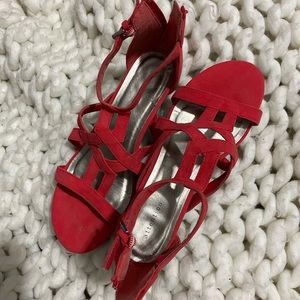 Coral/tomato colored sandals